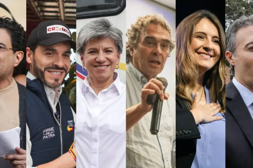 Iván Cepeda, Abelardo de la Espriella, Claudia López, Sergio Fajardo, Paloma Valencia y Daniel Quintero.Colprensa